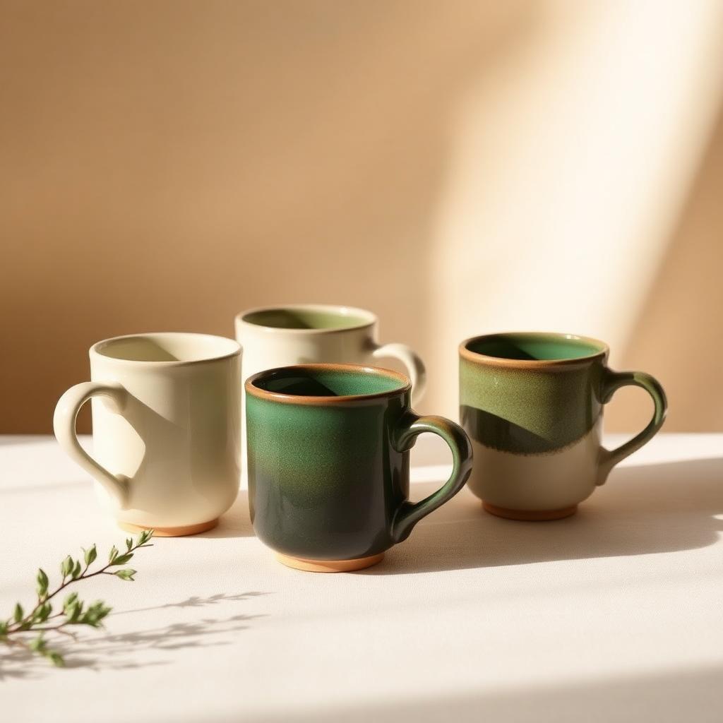 Handmade Stoneware Mug Set